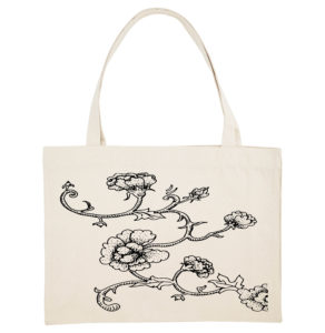 bloemen krul canvas shopping bag