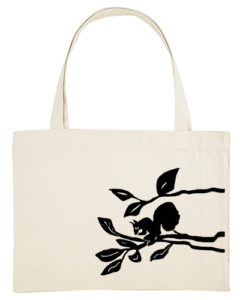 Squirrel canvas tas wit