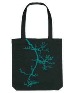 Takken canvas tas zwart blauw