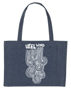 Veel wind canvas tas blauw groot