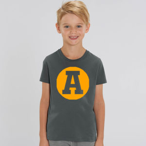 Kids shirt antraciet sunflower letter A