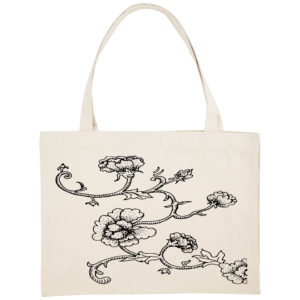 bloemen krul canvas shopping bag